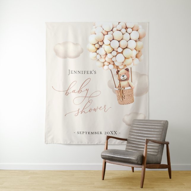 Bear Balloons Gender Neutral Tapestry (In Situ)