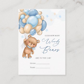 Bear Balloons Guess How Many Bears Are In The Jar Enclosure Card by IrinaFraser at Zazzle