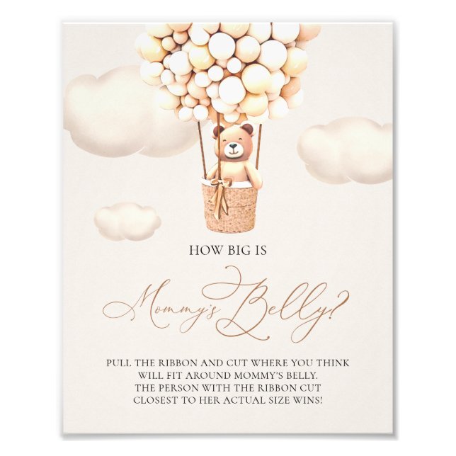 Bear Balloons - How big is Mommy's Belly - Sign (Front)