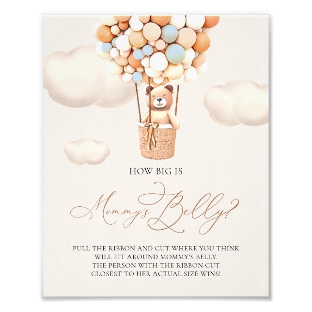 Bear Balloons - How big is Mommy's Belly - Sign (Front)