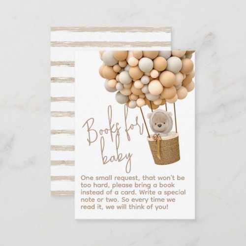 Bear Balloons Modern Gender neutral Baby Shower Enclosure Card