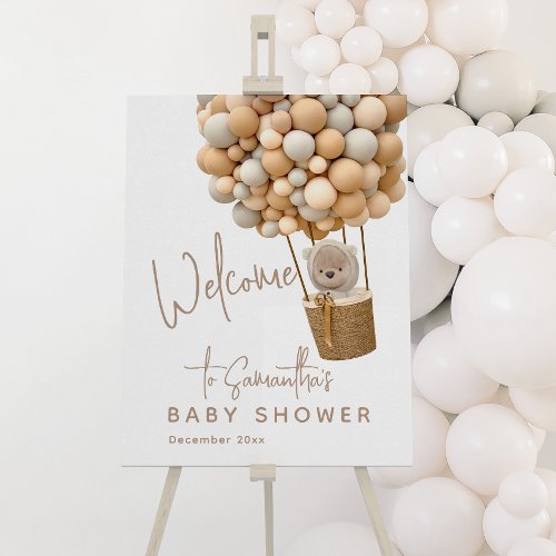 Bear Balloons Modern Gender neutral Baby Shower Foam Board
