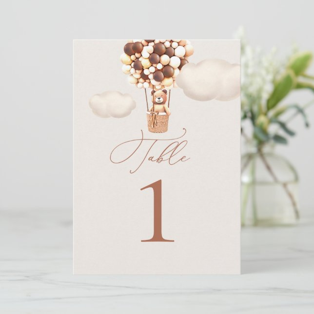 Bear Balloons Table Number (Standing Front)