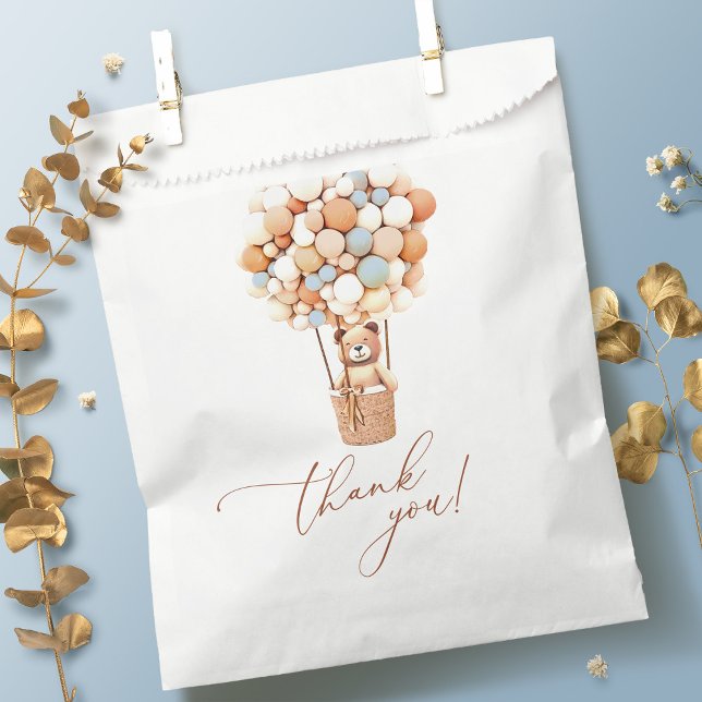 Bear Balloons We Can Bearly Wait! Baby Shower Gift Favor Bag (Creator Uploaded)