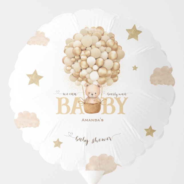 Bear Basket Balloons Baby Shower Balloon (Front)