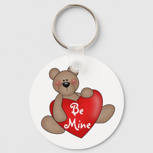 Bear Be Mine Valentine Tshirts and Gifts Keychain