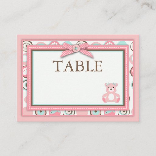 Customizable Bear Bear Girl Table Card Flat Mini Business Card Templates