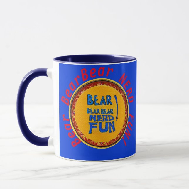 Bear BearBear NERD FUN! Coffeemug blue Mug (Left)