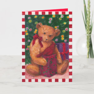 BEAR BEARING GIFTS AND GREETINGS HOLIDAY CARD
