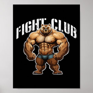 Bear Beast Muscles Boxing Workout Gym Mma Fight Cl Poster