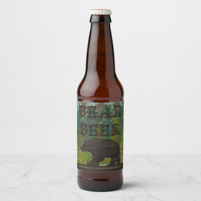 Bear Beer Customizable Bottle Label (Front)