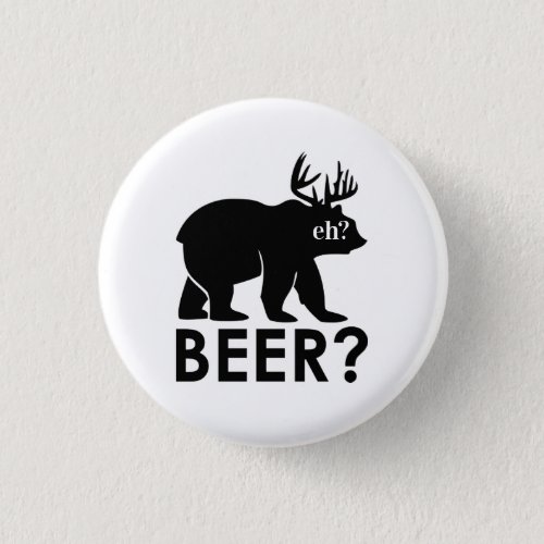 Bear Beer moose canada drinking button pin