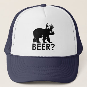 Bear Beer? moose canada drinking trucker hat