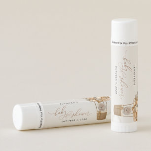 Bear, Beige Balloons, Hot Air Balloon, Baby Shower Lip Balm