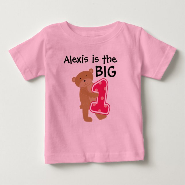Bear Big One Customizable Birthday T-shirt (Front)