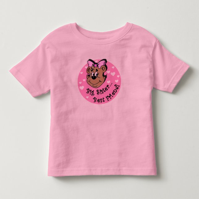 Bear Big Sister Best Friend Toddler T-shirt (Front)