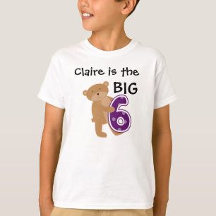 Bear Big Six Customizable Birthday T-shirt