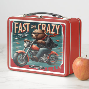 Bear Biker's Adventure! Metal Lunch Box