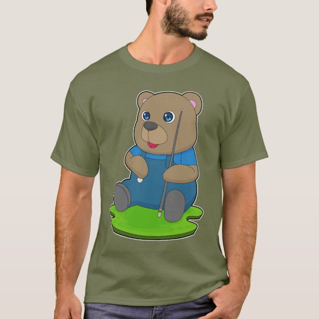 Bear Billiard Queue T-Shirt (Front)