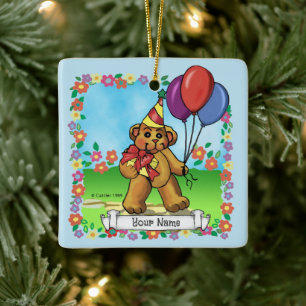 Bear Birthday Party ornaments 