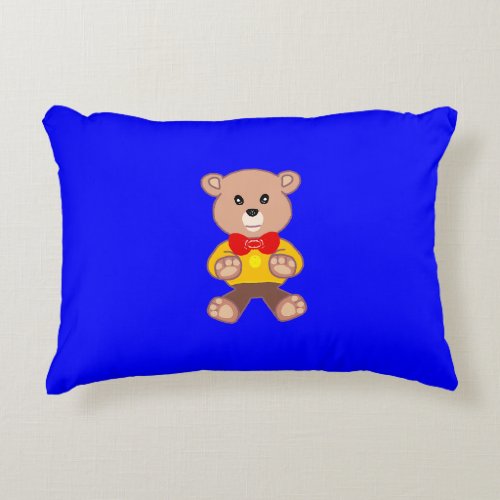 Bear Blue Accent Pillow