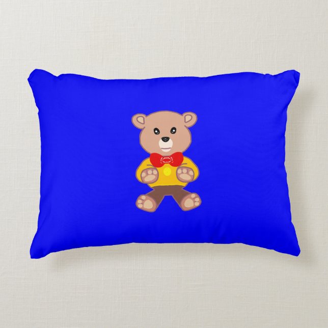 Bear Blue Accent Pillow (Front)