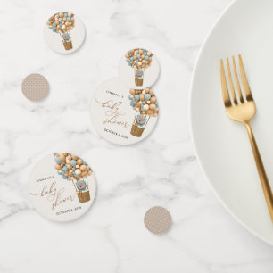 Bear, Blue Balloons, Hot Air Balloon, Baby Shower Confetti