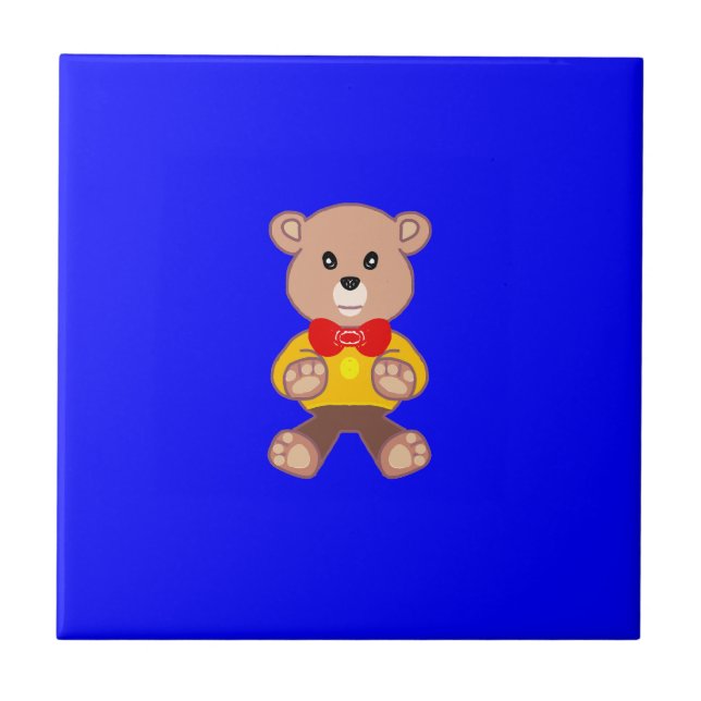Bear Blue Ceramic Tile (Front)