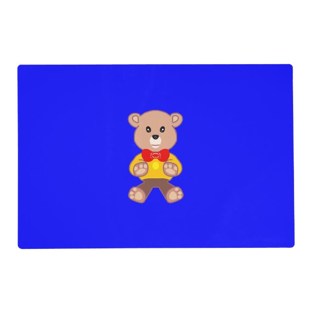 Bear Blue Laminated Placemat (Front)