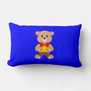 Bear Blue Lumbar Pillow