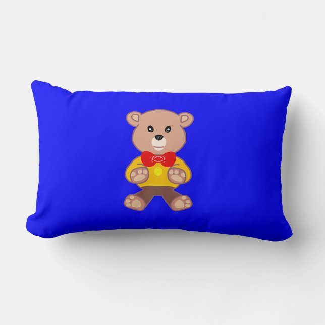 Bear Blue Lumbar Pillow (Front)