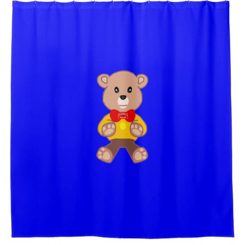 Bear Blue Shower Curtain