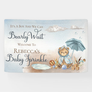 Bear   Blue Umbrella Bearly Wait Boy Baby Sprinkle Banner