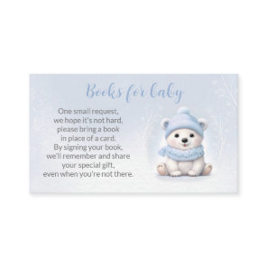 Bear Blue Winter Baby Shower Books For Baby Card