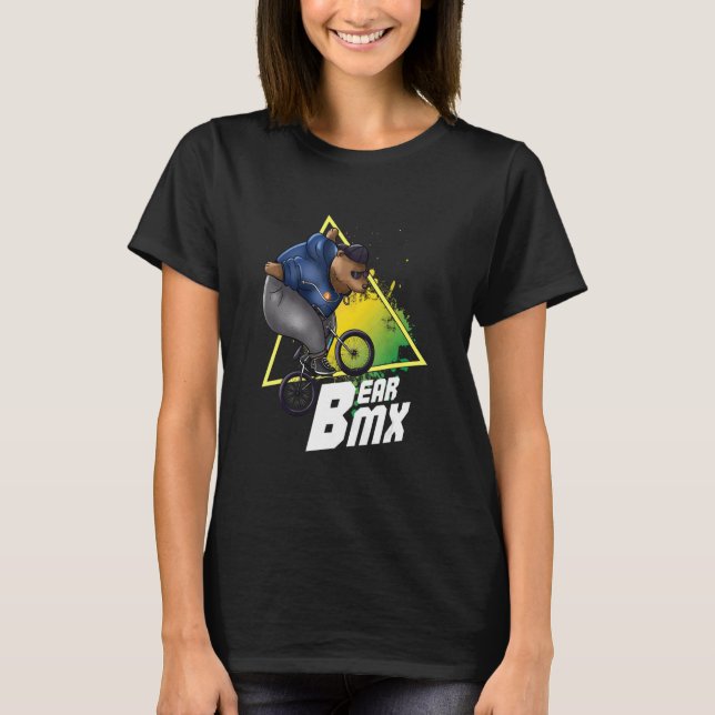 Bear Bmx Extreme Cycling Stunts Bicycle Cyclist Bm T-Shirt (Front)