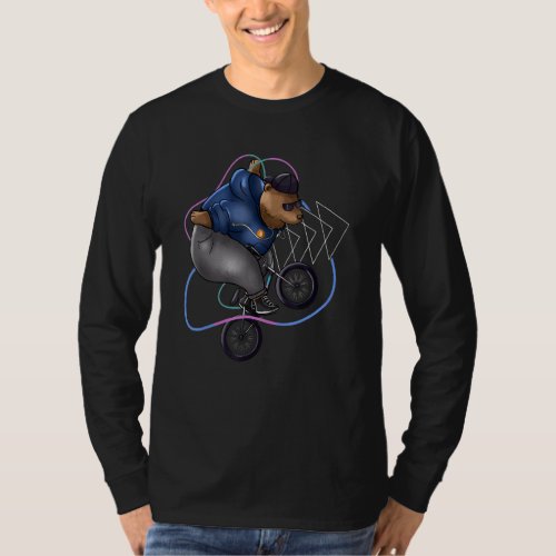 Bear Bmx Rider  Bmx Biker Stunts  Cyclist Bicycle  T_Shirt