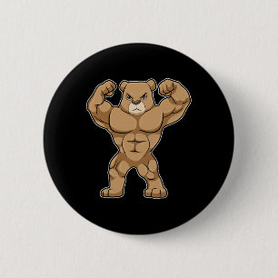Bear Bodybuilder Bodybuilding Sports Button