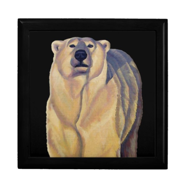 Bear Box Custom Polar Bear Art Jewelry Box (Front)