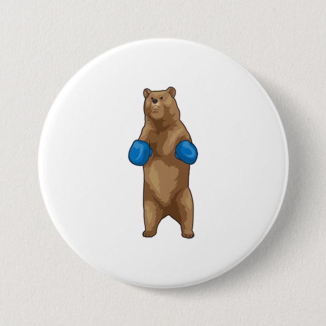 Bear Boxer Boxing gloves Button (Front)