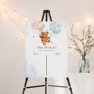 Bear Boy or Girl Voting Board Gender Reveal Foam