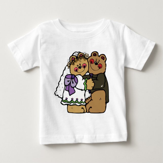 Bear Bride and Bear Groom Baby T-Shirt (Front)