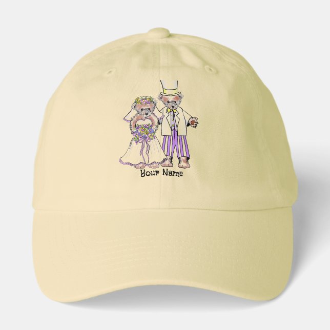 Bear Bride and Groom wedding hat (Front)