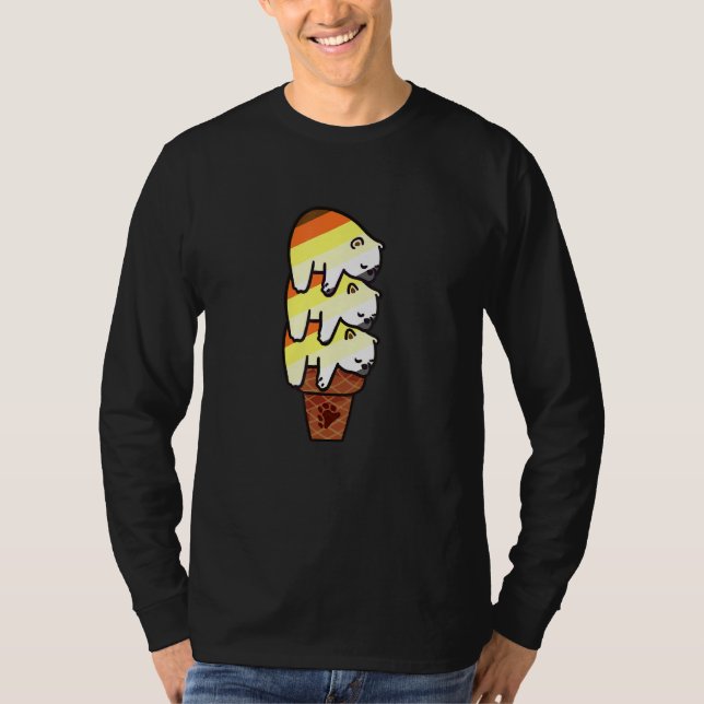 Bear Brotherhood Flag Bear Gay Icecream Hilarious T-Shirt (Front)