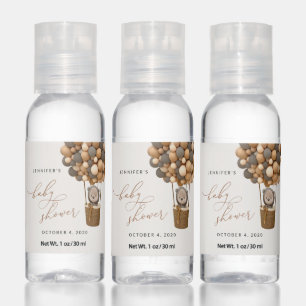 Bear, Brown Balloons, Hot Air Balloon, Baby Shower Hand Sanitizer