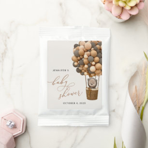 Bear, Brown Balloons, Hot Air Balloon, Baby Shower Hot Chocolate Drink Mix