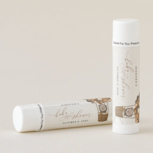Bear, Brown Balloons, Hot Air Balloon, Baby Shower Lip Balm
