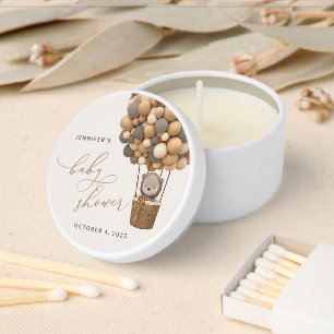 Bear, Brown Balloons, Hot Air Balloon, Baby Shower Mini Candle Favors