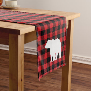 Bear Buffalo Check Pattern Table Runner