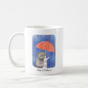 Bear & Bunny Cute Custom paired name couple Coffee Mug