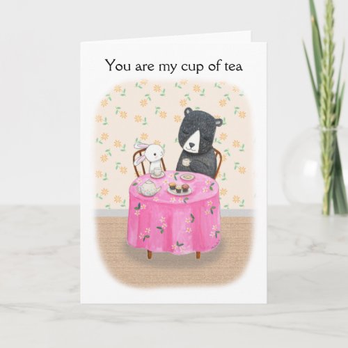 Bear  Bunny Cute I love you Valentines Day Card